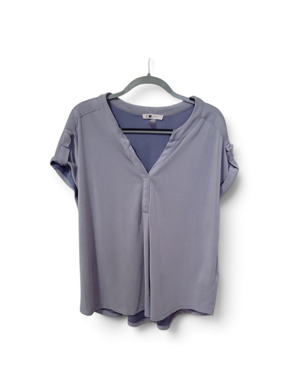 CG Sport Light Lavender Women's V-Neck Short Sleeve Blouse 2XL